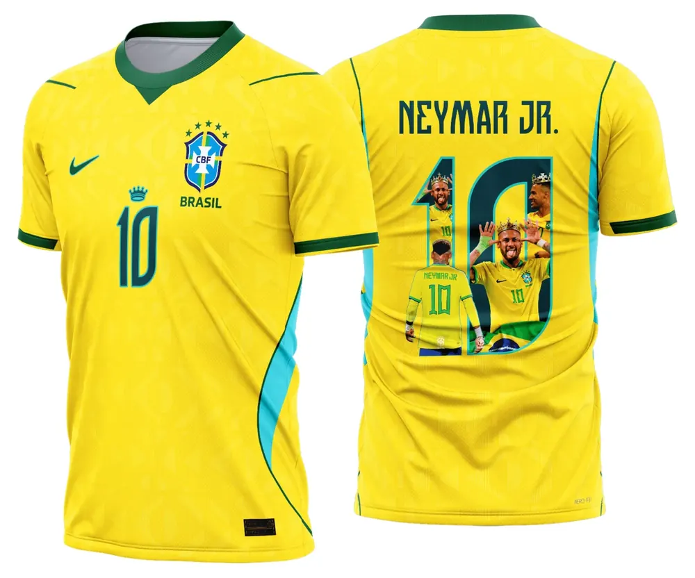 Arte Camisa Brasil Titular 2026-28 Neymar 10 Amarela