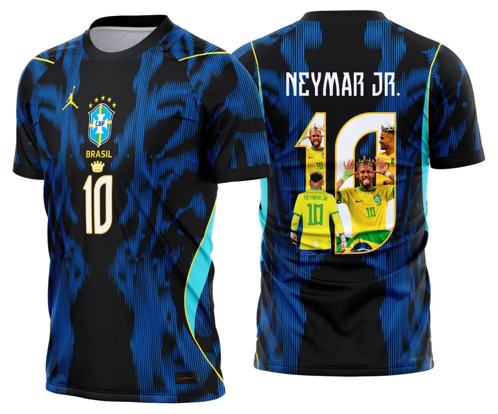 Arte Camisa Brasil Titular 2026-28 Neymar 10 Azul