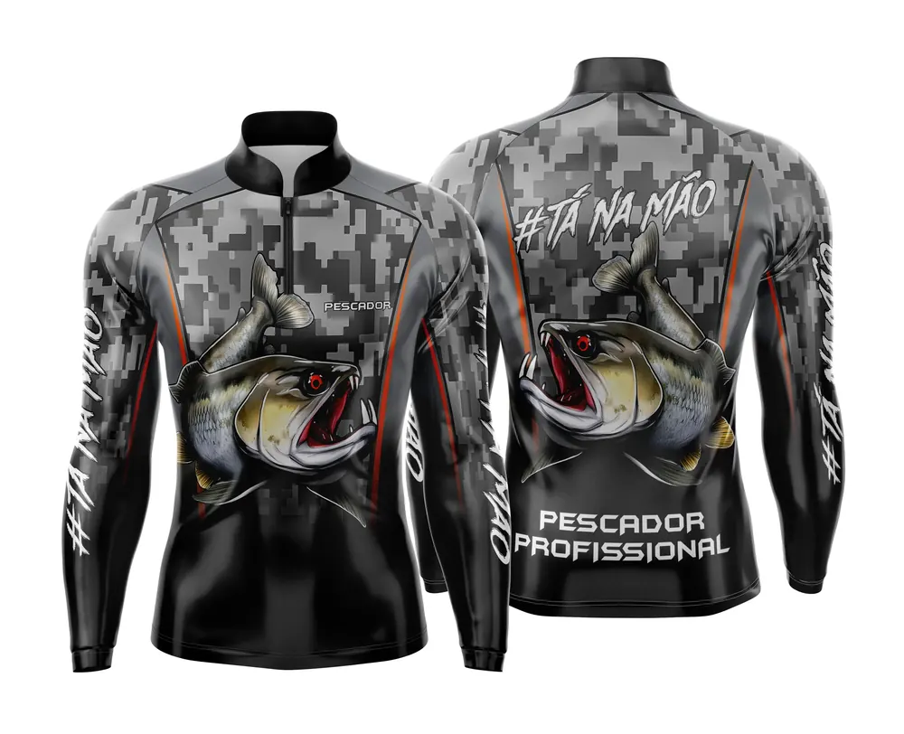 Arte Estampa Camisa de Pesca Esportiva Personalizada Modelo 27