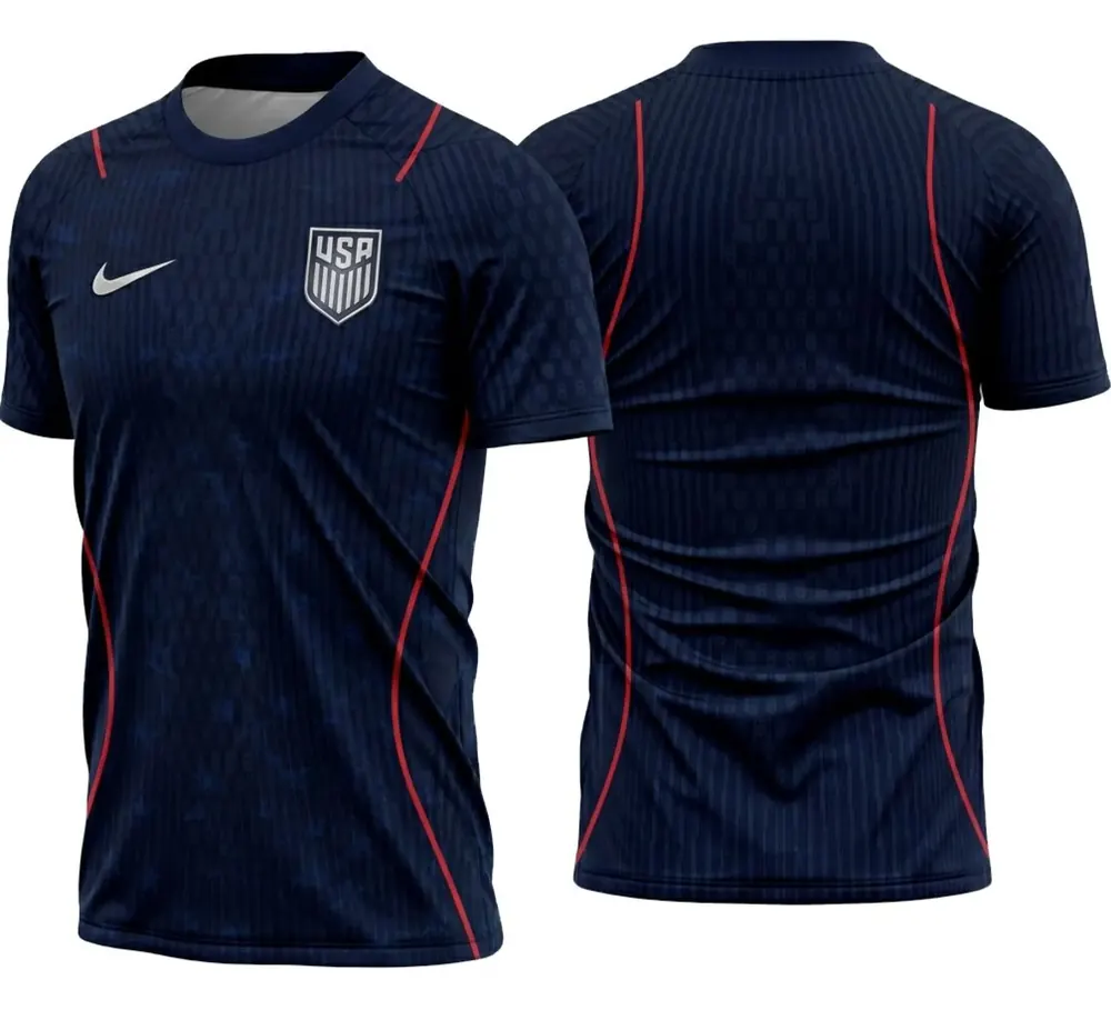 Arte Camisa Futebol Estados Unidos Copa do Mundo 2026 II Torcedor Azul Navy