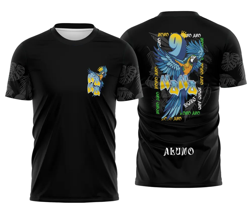 Arte Camisa Nono Ano Arara Azul Modelo 02