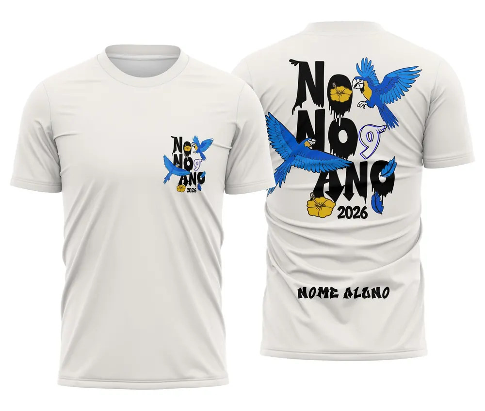Arte Camisa Nono Ano Arara Azul M02