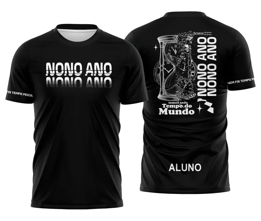 Arte Camisa Nono Ano Tempo Perdido Preta