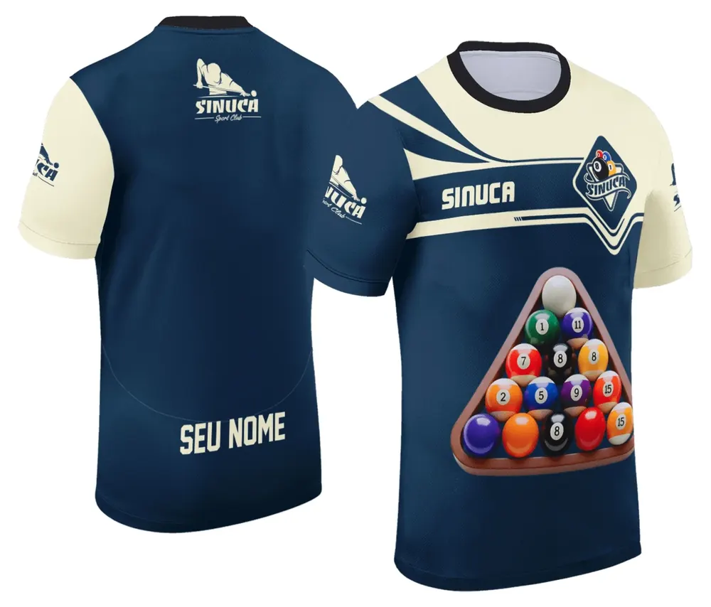 Arte Camisa Personalizada de Sinuca - Snook - Bilhar Modelo 011