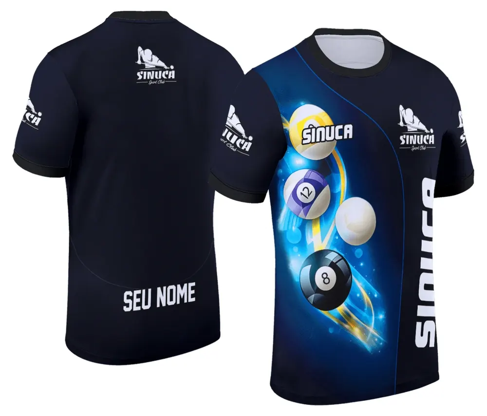 Arte Camisa Personalizada de Sinuca - Snook - Bilhar Modelo 014