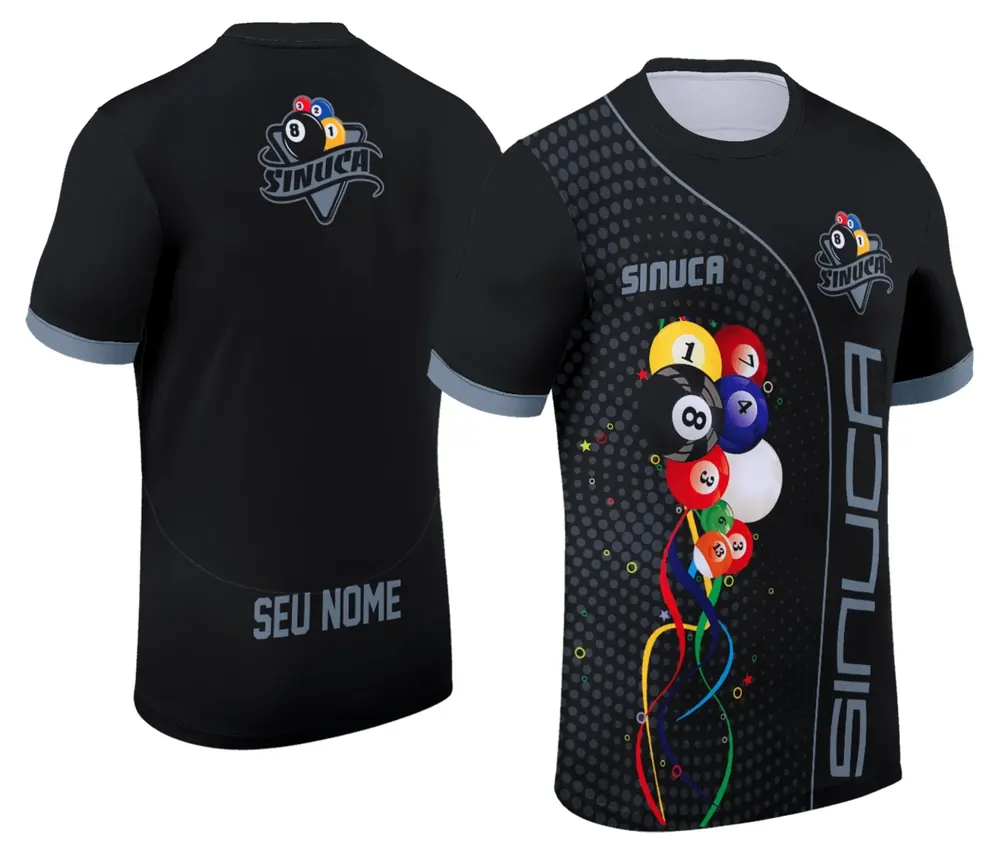 Arte Camisa Personalizada de Sinuca - Snook - Bilhar Modelo 015