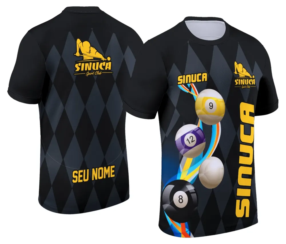 Arte Camisa Personalizada de Sinuca - Snook - Bilhar Modelo 016