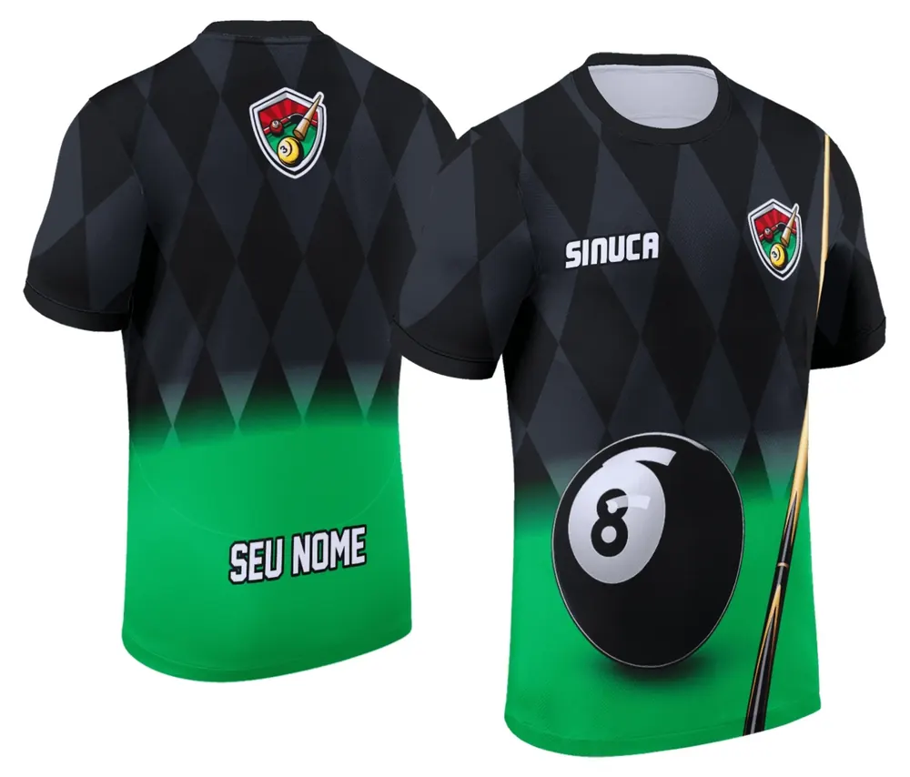 Arte Camisa Personalizada de Sinuca - Snook - Bilhar Modelo 017