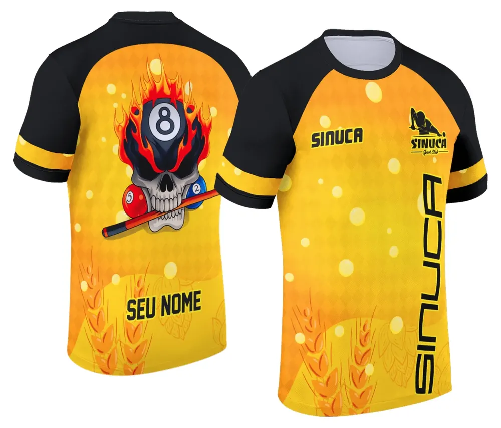 Arte Camisa Personalizada de Sinuca - Snook - Bilhar Modelo 020