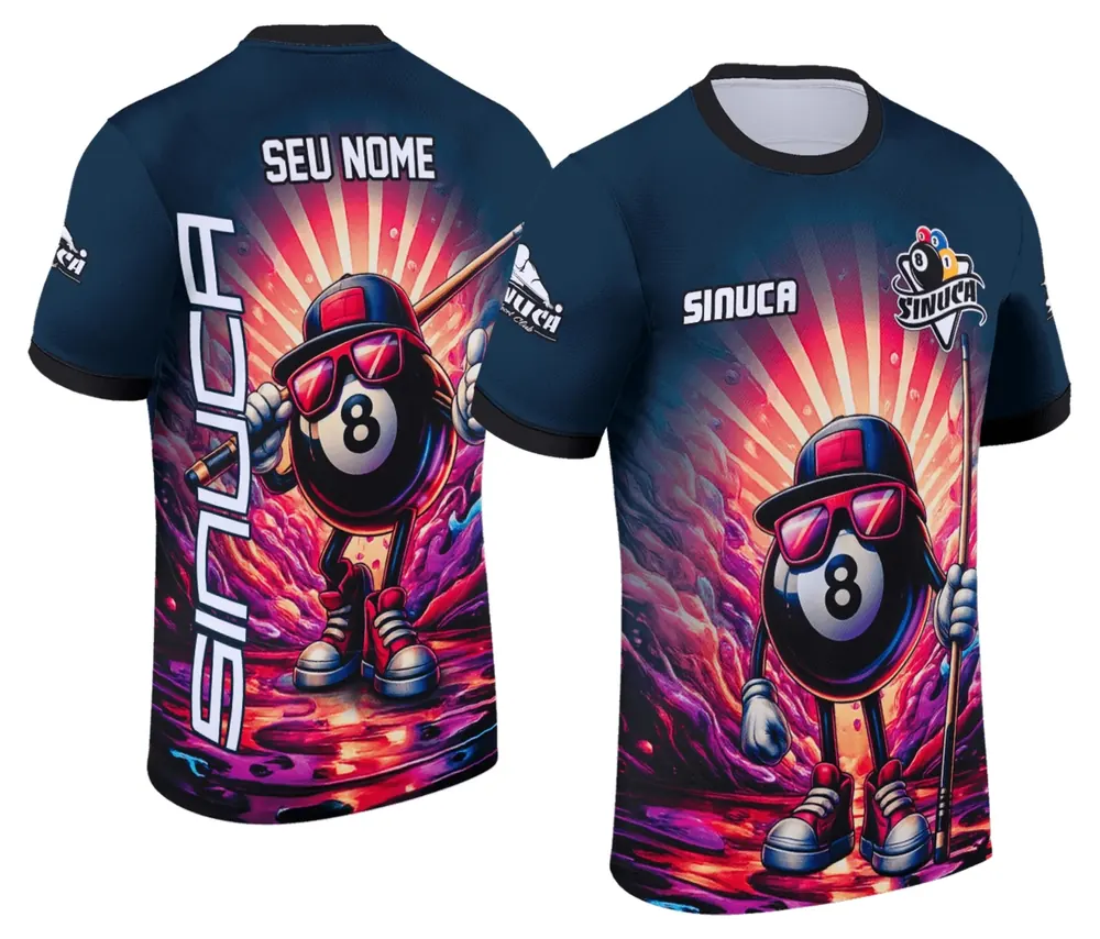 Arte Camisa Personalizada de Sinuca - Snook - Bilhar Modelo 025