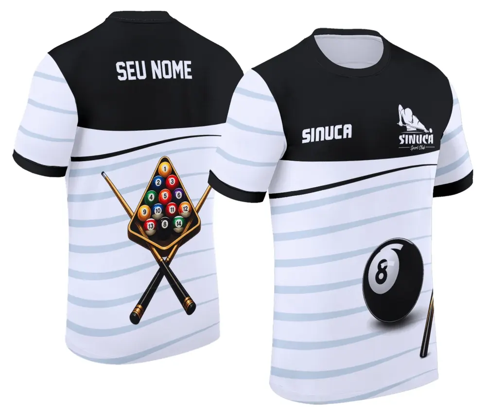 Arte Camisa Personalizada de Sinuca - Snook - Bilhar Modelo 033