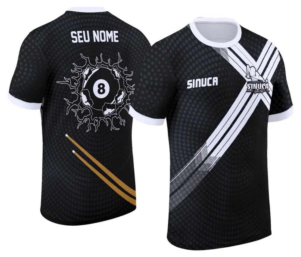 Arte Camisa Personalizada de Sinuca - Snook - Bilhar Modelo 043