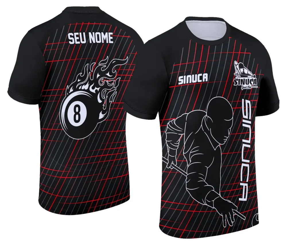 Arte Camisa Personalizada de Sinuca - Snook - Bilhar Modelo 045