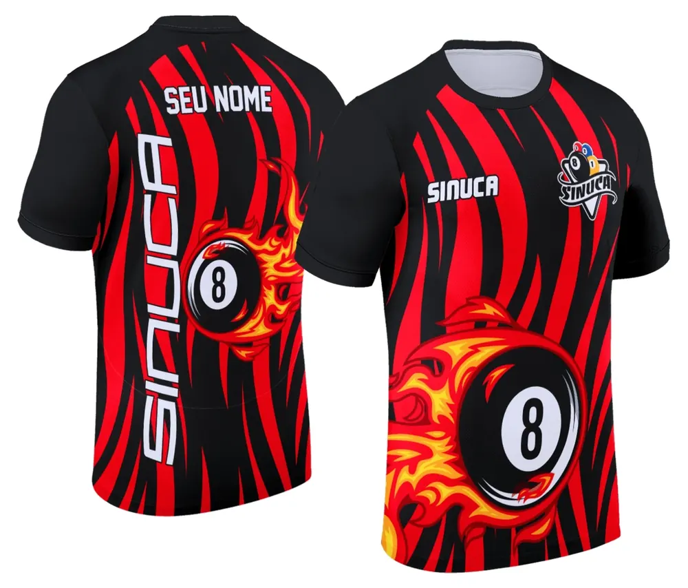 Arte Camisa Personalizada de Sinuca - Snook - Bilhar Modelo 046