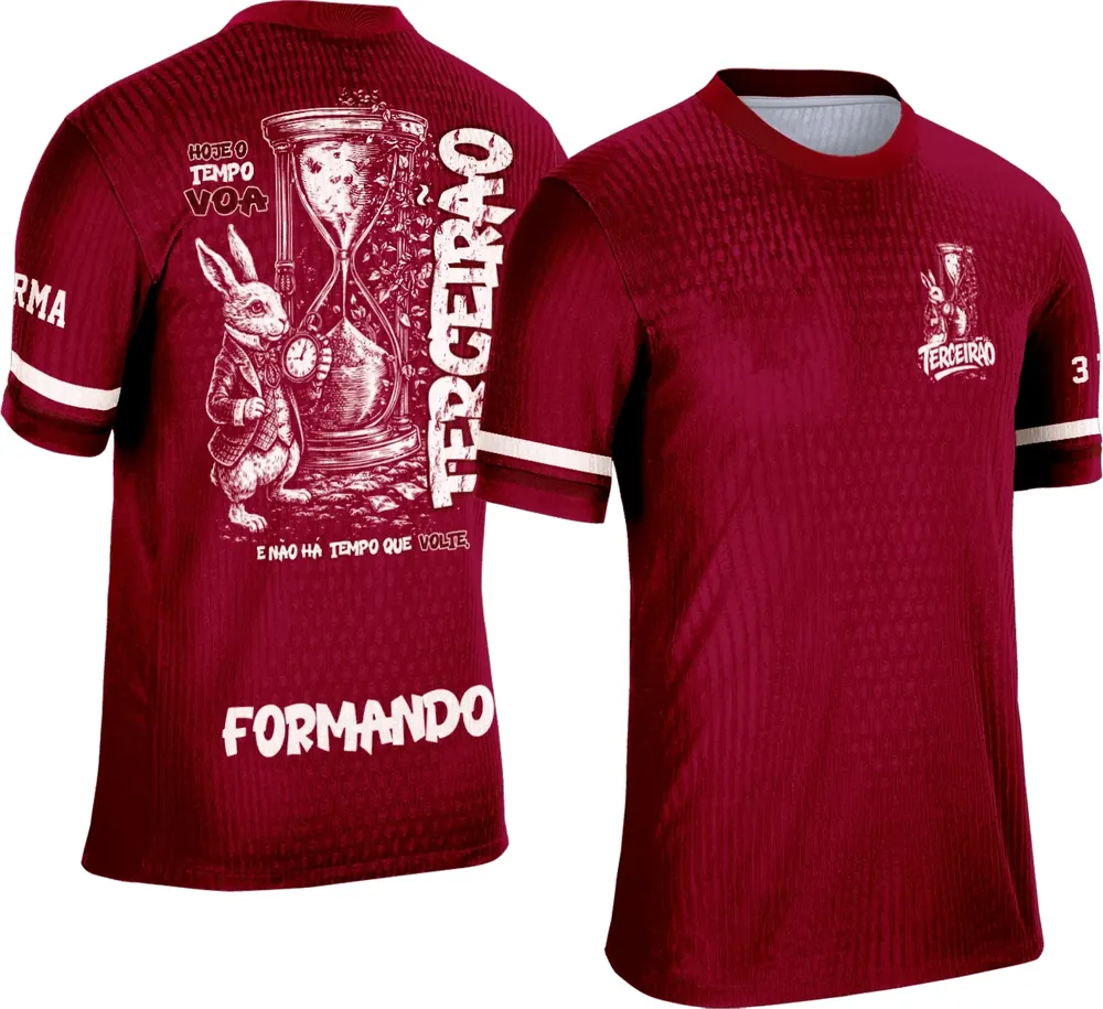 Arte Camisa Terceirão Ampulheta Coelho Tempo
