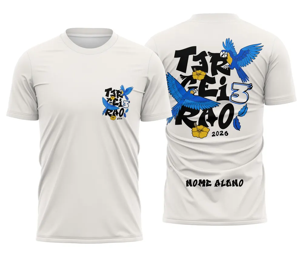 Arte Camisa Terceirão Araras Azul Voando