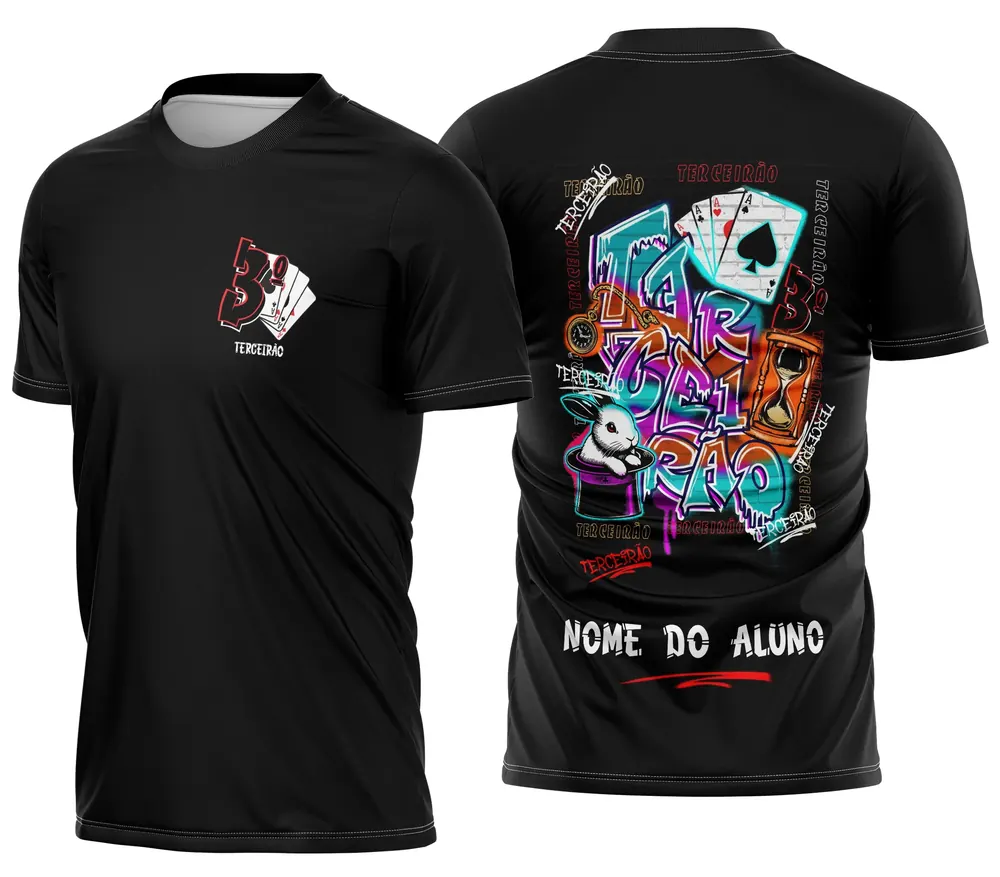 Arte Camisa Terceirão Coelho e Cartas