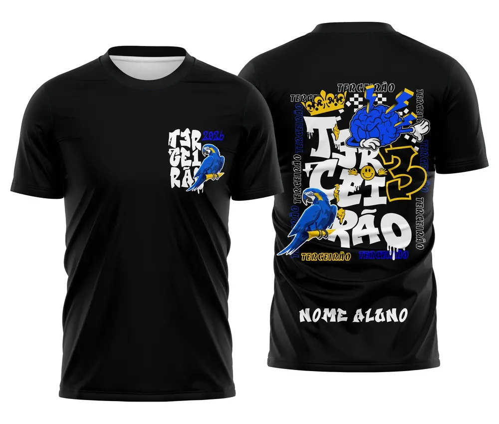 Arte Camisa Terceirão Coroa e Arara Azul