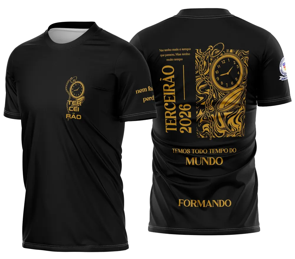 Arte Camisa Terceirão Relógio Líquido Tempo Perdido