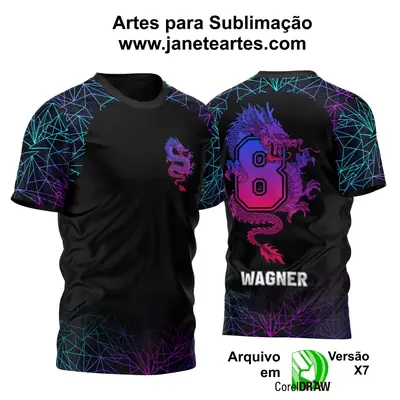 Arte Vetor Camisa Oitavo Ano 2024 Dragão Modelo 02
