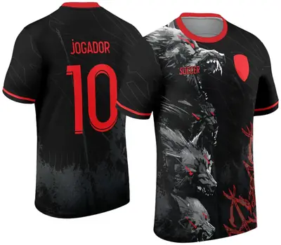 Arte Estampa Camisa Lobos Assustadores 2024 Modelo 02