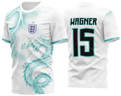 Arte Vetor Camisa Inglaterra Dragão Verde 2023 Modelo 02