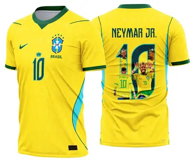 Arte Camisa Brasil Titular 2026-28 Neymar 10 Amarela