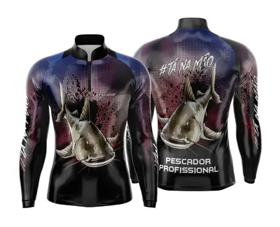 Arte Estampa Camisa de Pesca Esportiva Personalizada Modelo 60