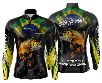 Arte Estampa Camisa de Pesca Esportiva Personalizada Modelo 06