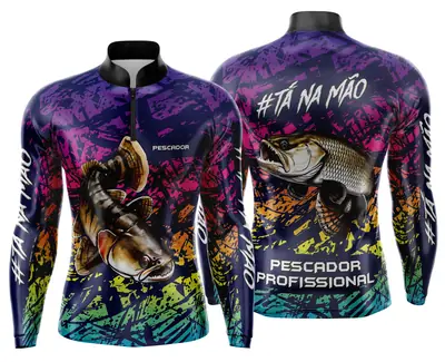 Arte Estampa Camisa de Pesca Esportiva Personalizada Modelo 15