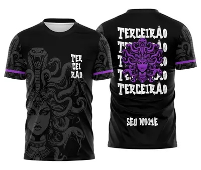 Arte Camisa Terceirão Medusa Grega Roxa